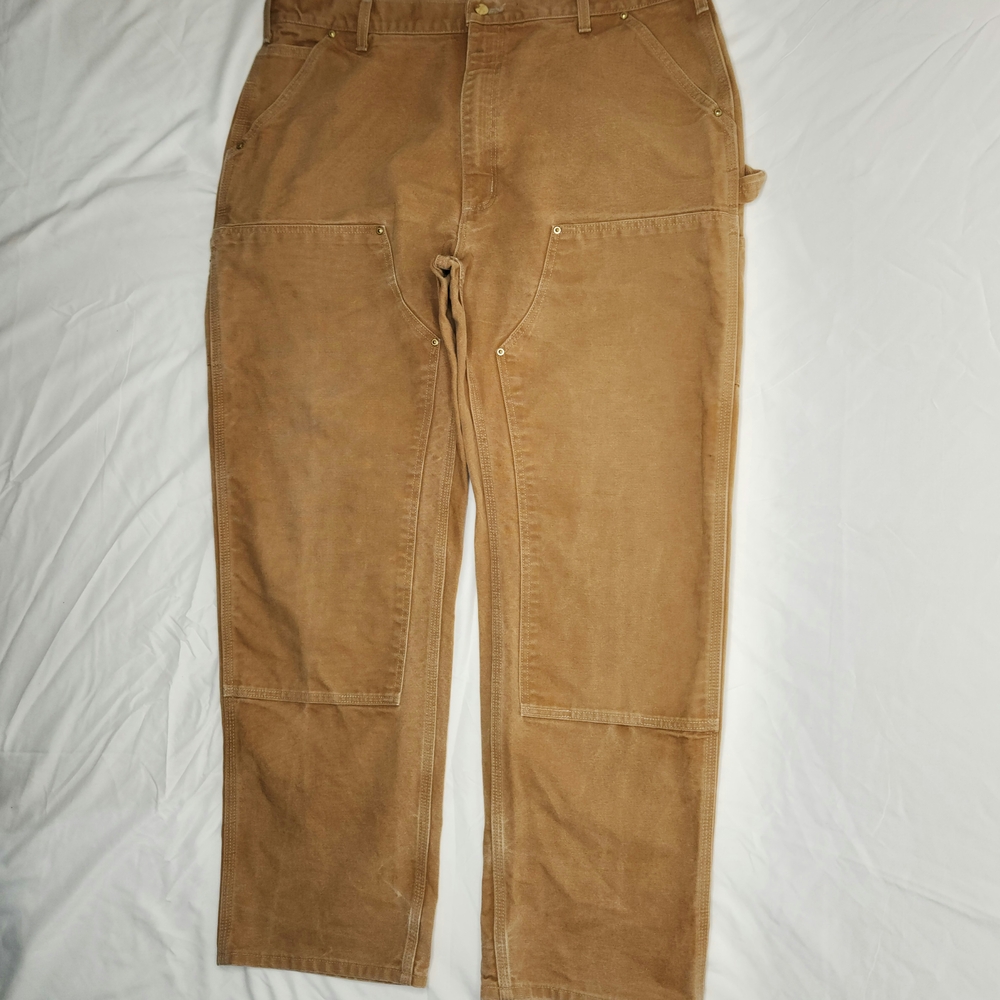 Carhartt 2017 B01 Double Knee Brown Loose Fit Carpenter Pants 40x32